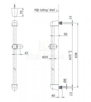 Bản Vẽ Thanh Trượt Sen Tắm TOTO TX721AN