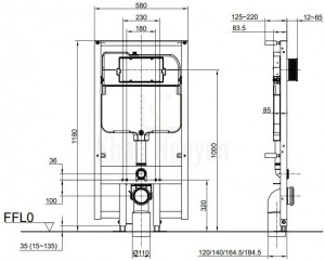 Bản Vẽ Két Nước Và Khung Âm Tường TOTO WH171A