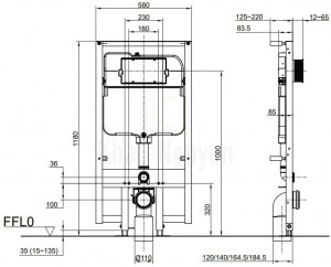 Bản Vẽ Két Nước Và Khung Âm Tường TOTO WH172A
