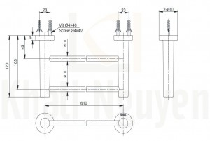 Bản Vẽ Thanh Vắt Khăn Đôi TOTO YT406W6V