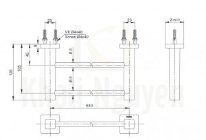 Bản Vẽ Thanh Vắt Khăn TOTO YT408W6V