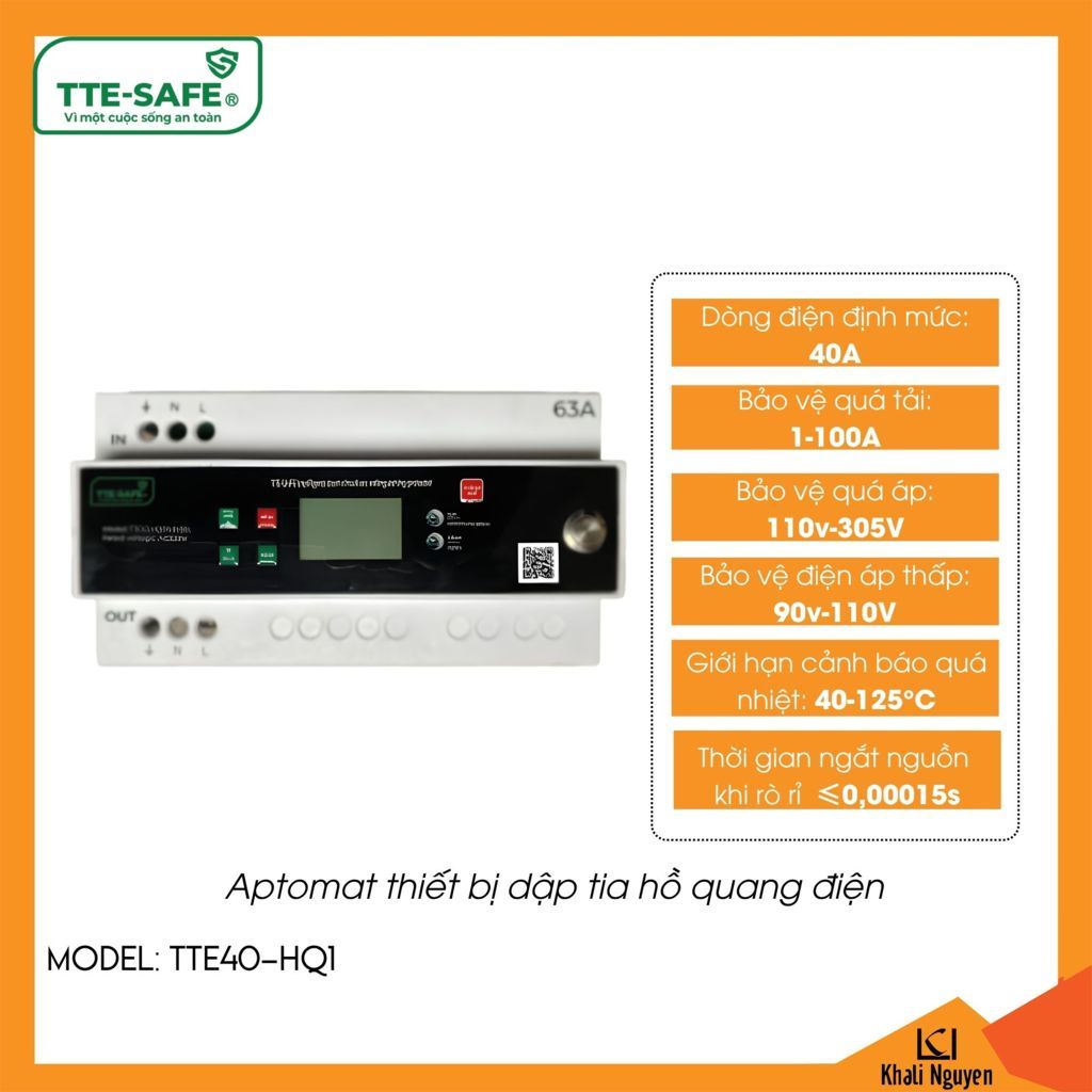 Aptomat thiết bị dập tia hồ quang điện TTE-SAFE TTE40-HQ1