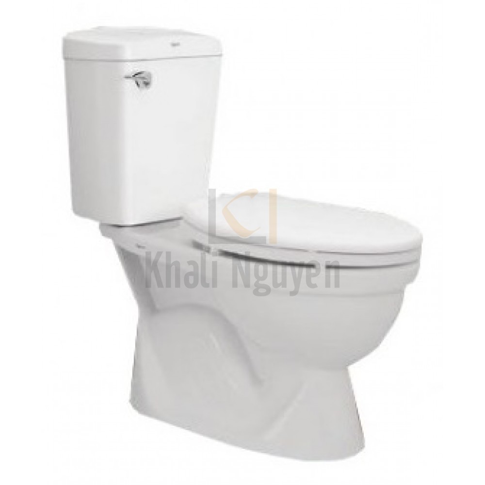 Bồn Cầu Viglacera VI77 2 Khối Nắp Thường Kèm Lavabo VTL2