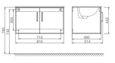 Bản vẽ bộ tủ chậu lavabo Viglacera CB69