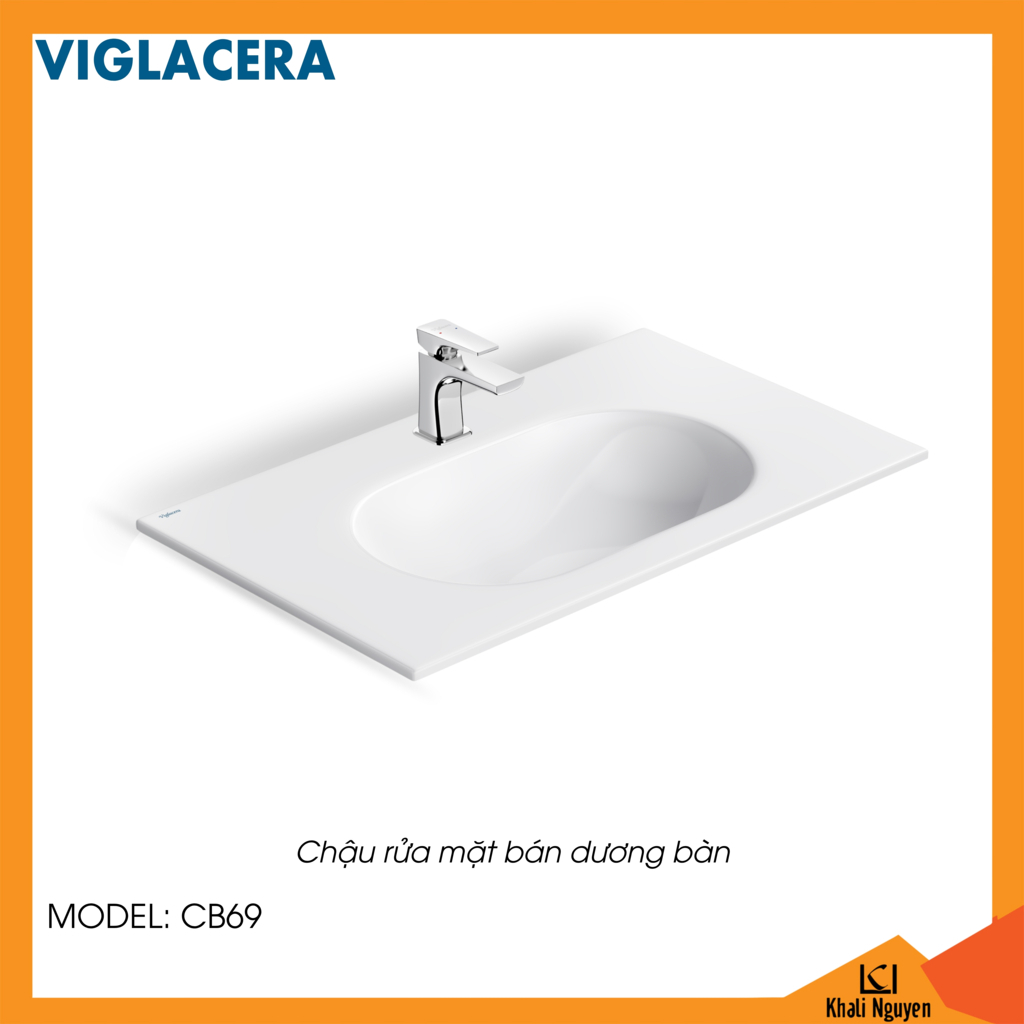 Chậu rửa lavabo Viglacera CB69 bán dương bàn