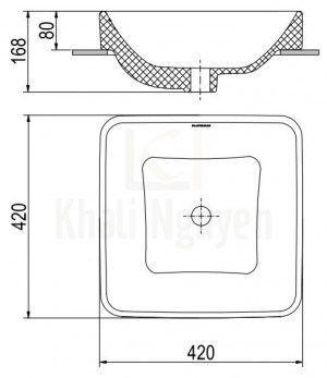 Bản Vẽ Chậu Rửa Lavabo Viglacera Platinum P.22.320 Đặt Bàn