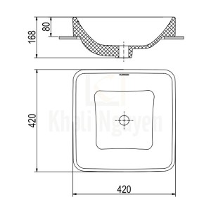 Bản Vẽ Chậu Rửa Lavabo Viglacera Platinum P.23.320 Đặt Bàn 