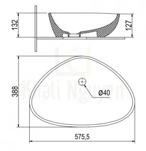 Bản Vẽ Chậu Rửa Lavabo Viglacera Platinum P.23.321 Đặt Bàn