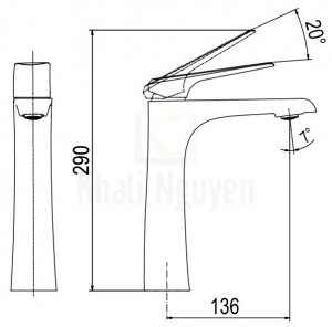Bản Vẽ Vòi Lavabo Viglacera Platinum P.52.351