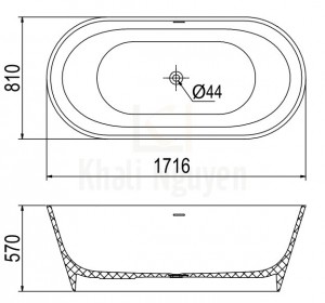Bản Vẽ Bồn Tắm Đá Viglacera Platinum P.61.320 Lập Thể