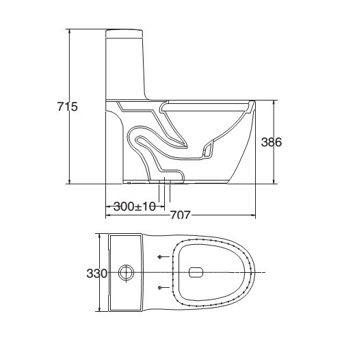 Bản Vẽ Bồn Cầu 1 Khối Viglacera V35M