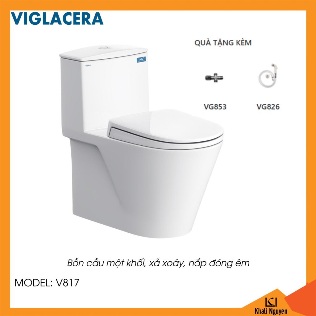 Bồn cầu một khối Viglacera V817